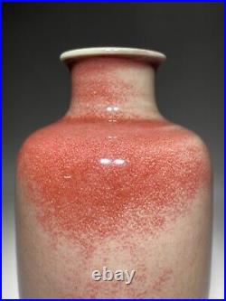 Rare Chinese porcelain Qing dynasty red glaze vase with YongZheng marked