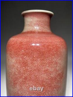 Rare Chinese porcelain Qing dynasty red glaze vase with YongZheng marked