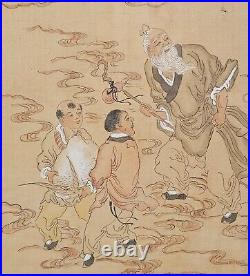 Vintage Qing Dynasty Antique Chinese School Original Silk Painting 19th cent