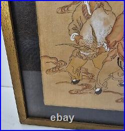 Vintage Qing Dynasty Antique Chinese School Original Silk Painting 19th cent